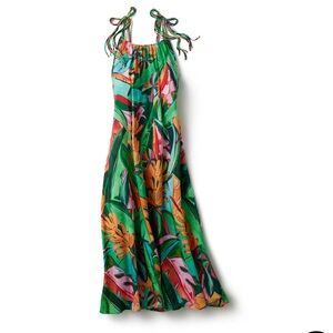 NWT FARM Rio Banana Foliage Midi Dress